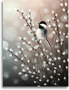 CHICKADEE RADIANCE painting by Vera Malitskaya