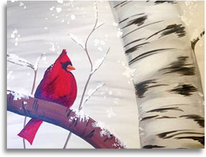 SNOWY BIRD painting by Molly McEachern