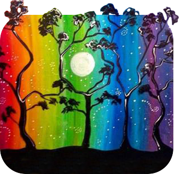 LGBTQA+ painting ideas - inclusive and pride themed paint and sip artwork