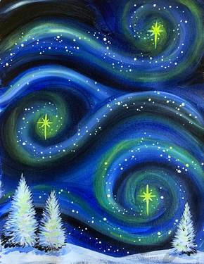 Winter Starry Night painting by Smith Michelle