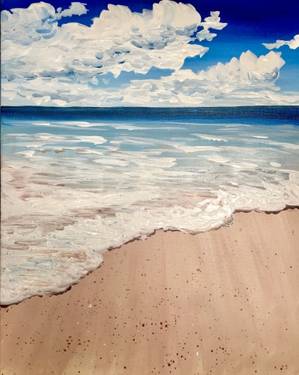 Crystal Blue Beach painting by Jessica Lahm
