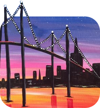 Urban painting ideas - city and modern paint and sip artwork