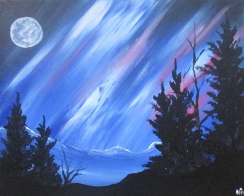 Learn to paint Northern Lights VIII