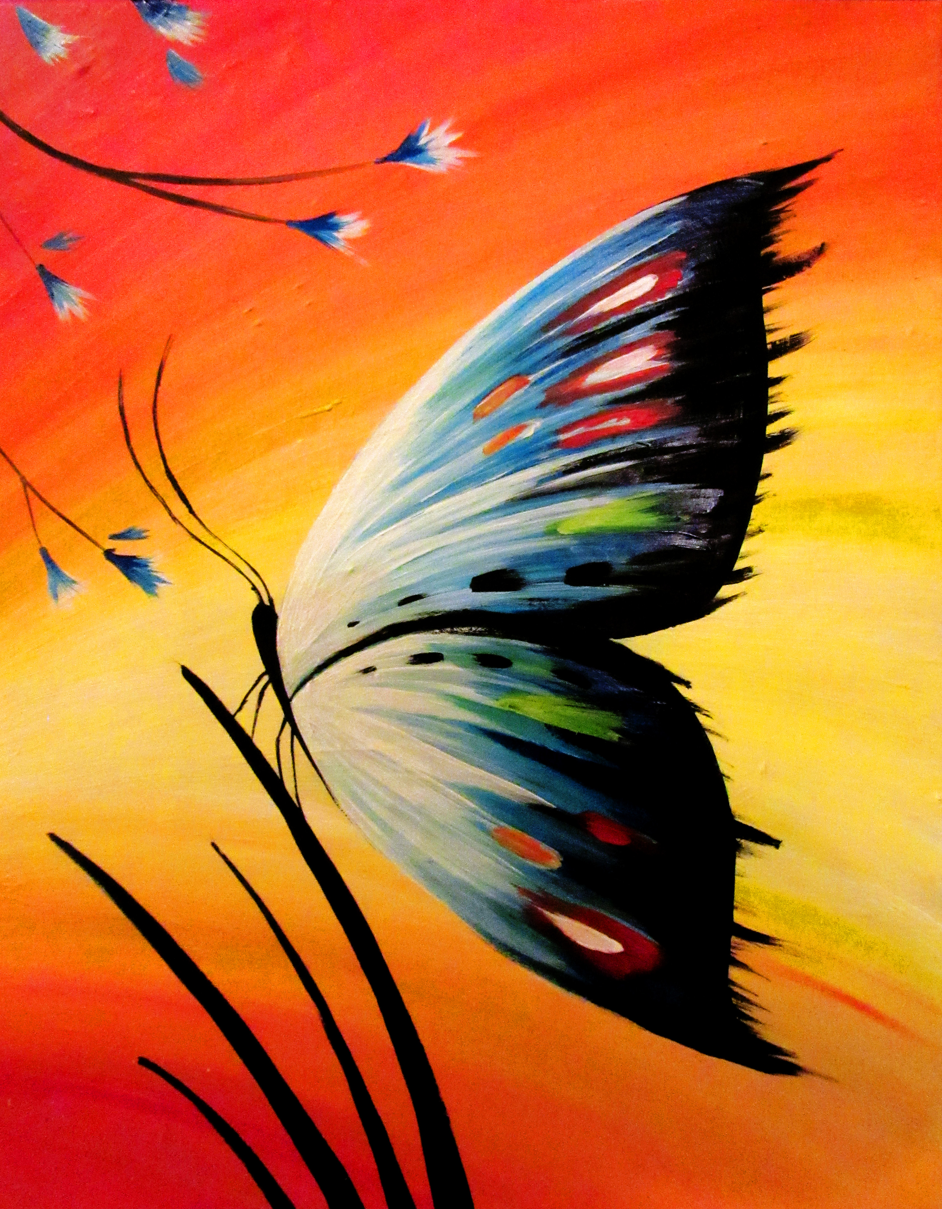 Learn to paint Butterfly Blue