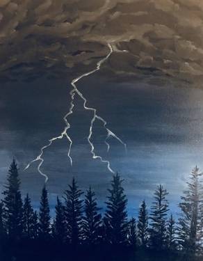 Lightning Storm Over the Forest