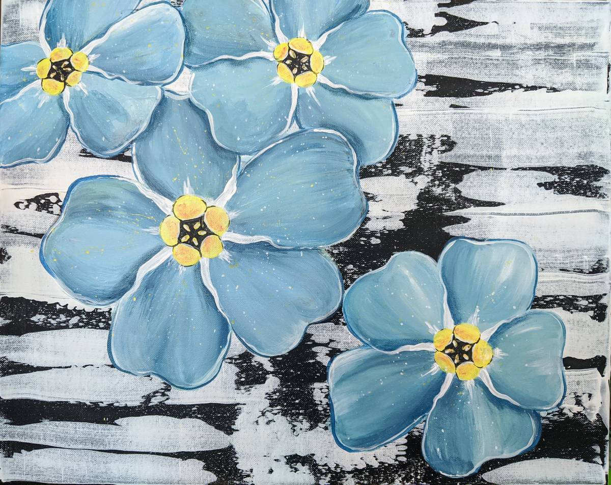 Paint Nite Blue Me Nots in Anchorage, AK