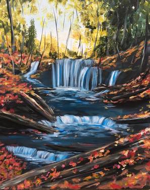 Fall Waterfalls - Paint Nite event in Calgary, AB