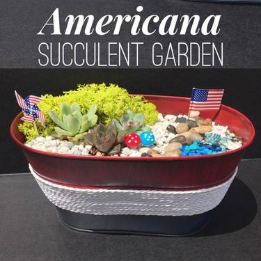 Americana Succulent Garden - Paint and sip event at Feral Public House - Heathen in Vancouver, WA - PaintNite.com