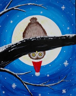 Hello Holiday Owl - Paint Nite event in HaVRE DE GRACE, MD