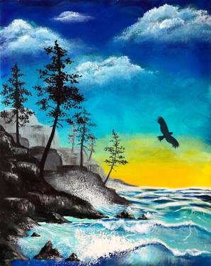 Coastal Cliffs - Paint and sip event at Diana's Oyster Bar - Markham in Markham, ON - PaintNite.com