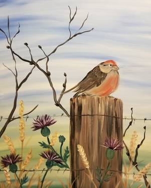 Bird in the Thistles - Paint and sip event at The Pint Pot Public House in Eugene, OR - PaintNite.com