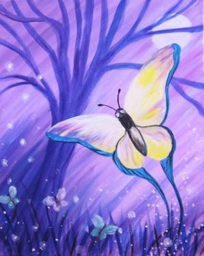 Butterfly and Moondust - Paint Nite event in Chico, CA