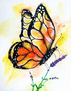 Butterfly Beauty - Paint and sip event at Birchwood Grill in Kenosha, WI - PaintNite.com