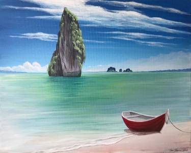 A Tropical Beach Escape paint nite project by Yaymaker