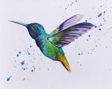 A Hummingbird Takes Flight paint nite project by Yaymaker