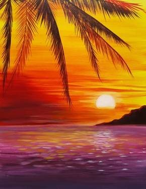 A Sizzling Sunset paint nite project by Yaymaker