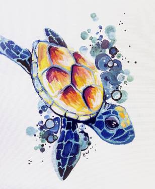 A Bubbles The Turtle paint nite project by Yaymaker