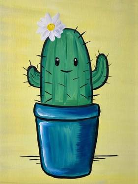 My Cactus Friend - Paint and sip event at QB Sports Bar Grill Games in Burlington, ON - PaintNite.com