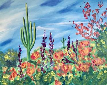 A Blooming Desert paint nite project by Yaymaker