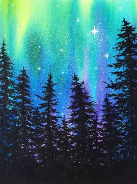 Aurora Splash - Paint and sip event at Old Spaghetti Factory  in Duarte, CA - PaintNite.com