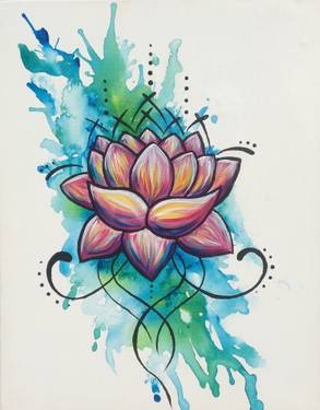 Zen Lotus Splash - Paint and sip event at Bent River Brewing Company in Rock Island, IL - PaintNite.com