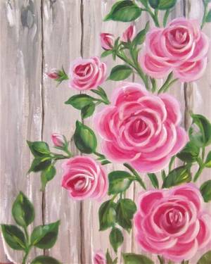 A Barnyard Roses paint nite project by Yaymaker