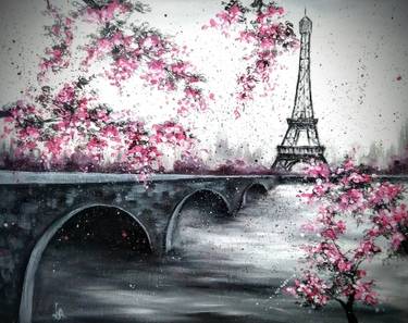 A Paris and a Bridge paint nite project by Yaymaker