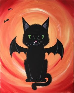 Bat Cat - Paint and sip event at Dead Poet's Espresso LTD. in Moline, IL - PaintNite.com