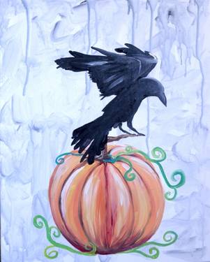 Crow and Pumpkin - Paint Nite event in Murray , UT