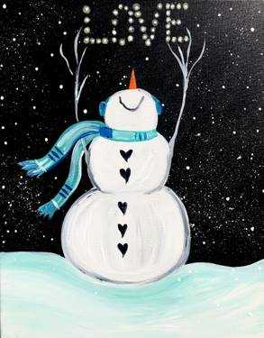 Winter Snowman Love - Paint Nite event in Woodland Hills, CA