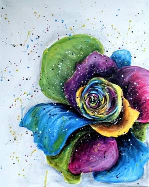 A Colorful Rose II paint nite project by Yaymaker