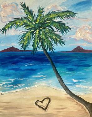 A Meet me at the Beach paint nite project by Yaymaker