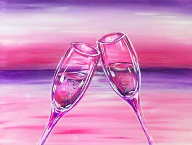 A Pink Sunset Toast paint nite project by Yaymaker