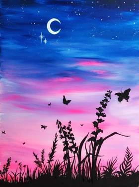 A Butterfly Twilight II paint nite project by Yaymaker