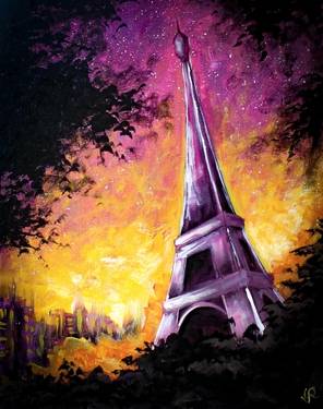 A Purple Paris paint nite project by Yaymaker