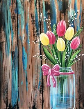 A Rustic Tulips paint nite project by Yaymaker