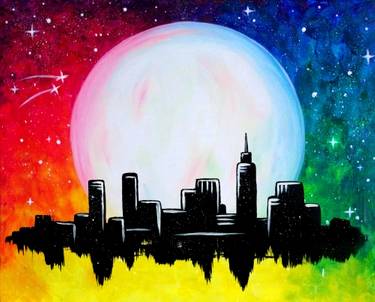 A Super Moon City paint nite project by Yaymaker