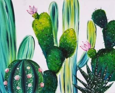 A Summer Cacti paint nite project by Yaymaker