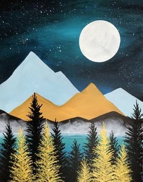 Golden Forest Nightfall - Paint Nite event in Pittsburgh, PA