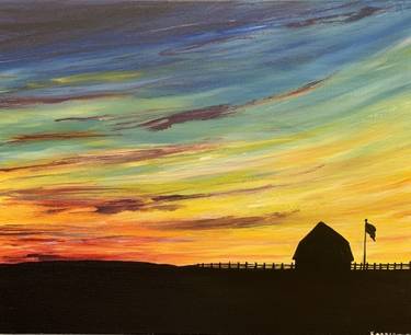 Sunrise on the Farm - Paint and sip event at The Works Craft Burgers and Beer in Hamilton, ON - PaintNite.com