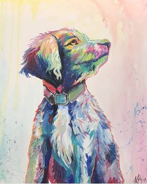 A Colorful Paint Your Pet paint nite project by Yaymaker