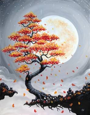 Harvest Moon Bonsai - Paint and sip event at Paddle Stop Brewery in New Haven, MO - PaintNite.com