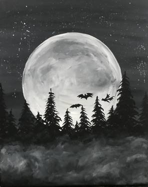 Spooky Moon II - Paint and sip event at Broadway Bar and Grill - Nepean in Nepean, ON - PaintNite.com