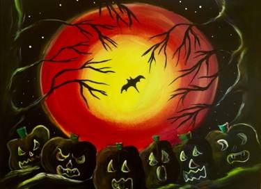 Spooky Pumpkin Patch - Paint and sip event at TGIFridays in MILLBURY, MA - PaintNite.com
