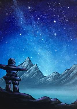 A Inukshuk Mountains paint nite project by Yaymaker