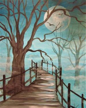 Mysterious Foggy Path - Paint and sip event at Old Spaghetti Factory  in Duarte, CA - PaintNite.com