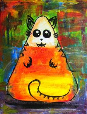Candy Corn Cat - Paint Nite event in Normal, IL