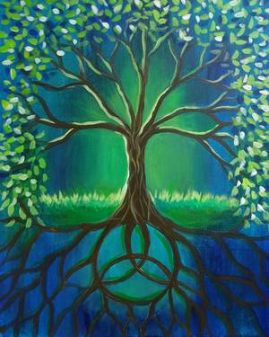 A Celtic Trinity Tree paint nite project by Yaymaker