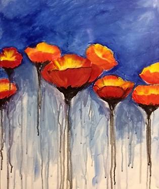 A Raining Flowers paint nite project by Yaymaker