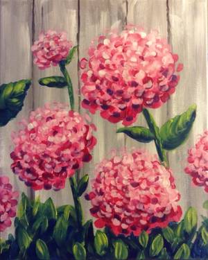 A Hey Hey Hydrangeas paint nite project by Yaymaker